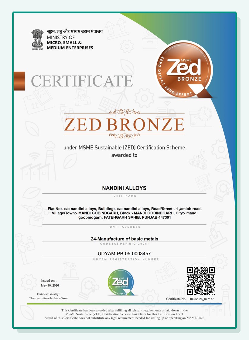 ZED Bronze certificate preview